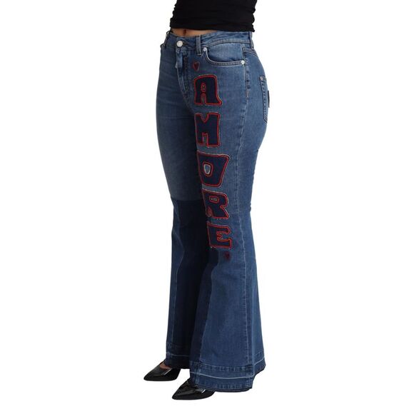 Dolce & Gabbana Dolce Gabbana Amore Jeans Flare Blue Women Blue Jeans & Pants - Picture 2 of 3